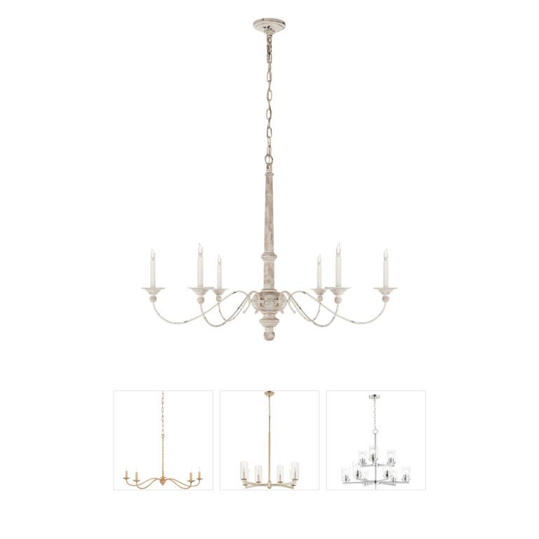 Visual Comfort Signature Collection Country Chandelier in Belgian White
