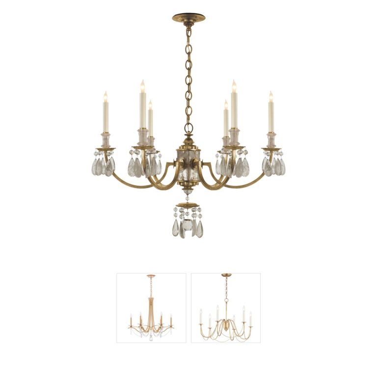Visual Comfort Signature Collection Thomas O'Brien Elizabeth Gilded Iron Chandelier