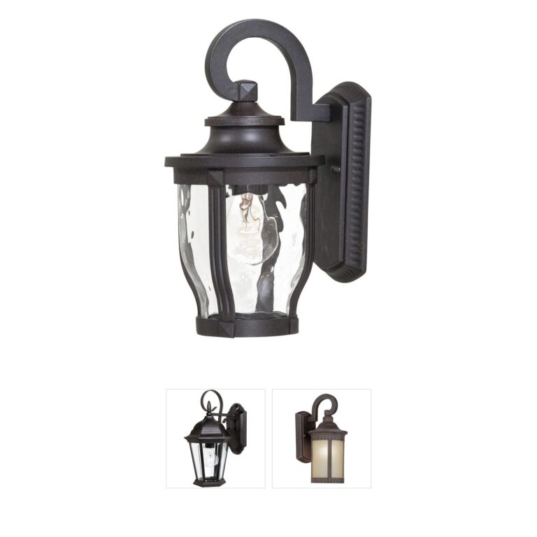 Minka-Lavery Merrimack Corona Bronze Outdoor Wall Light with Clear Hammered Glass