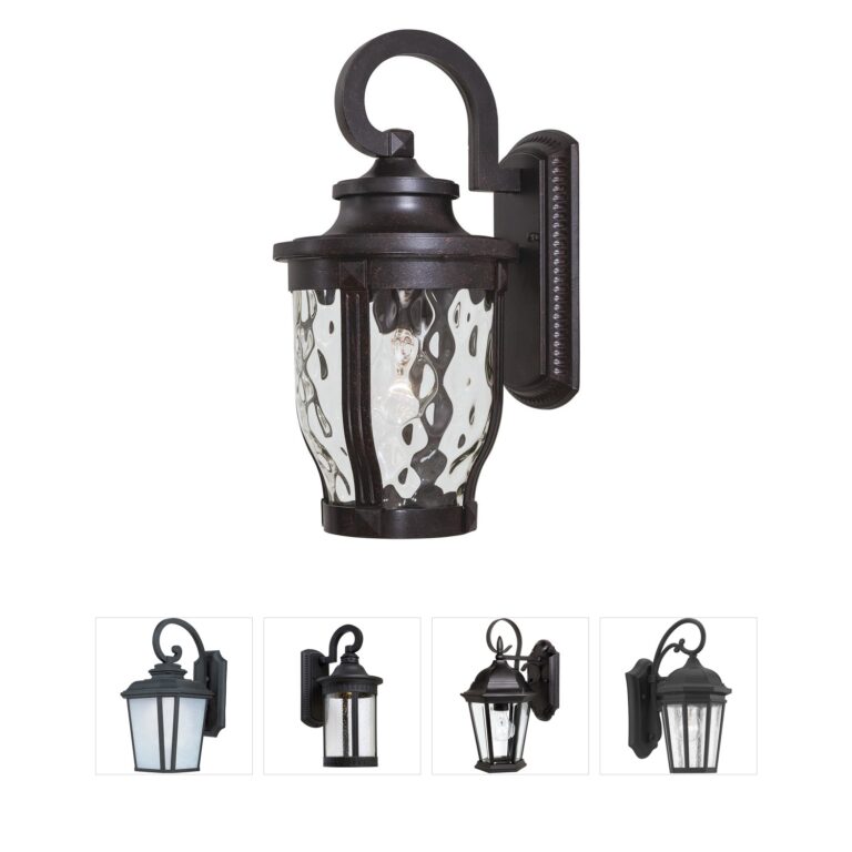 Minka-Lavery Merrimack Corona Bronze Outdoor Wall Light with Clear Hammered Glass