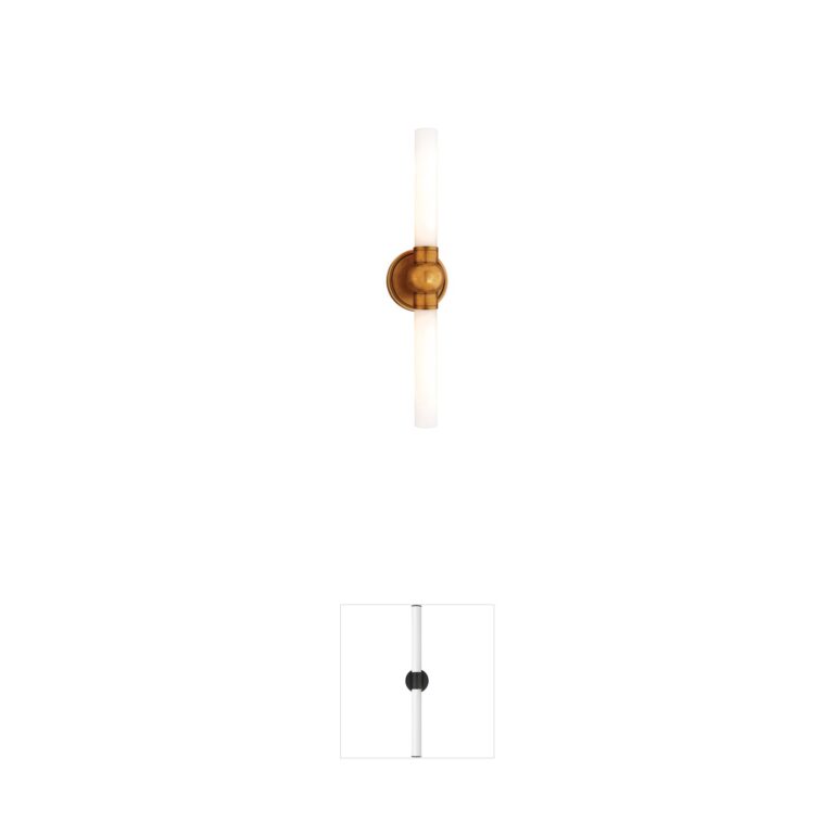 Hudson Valley Cornwall 2-Light Aged Brass Vanity Light