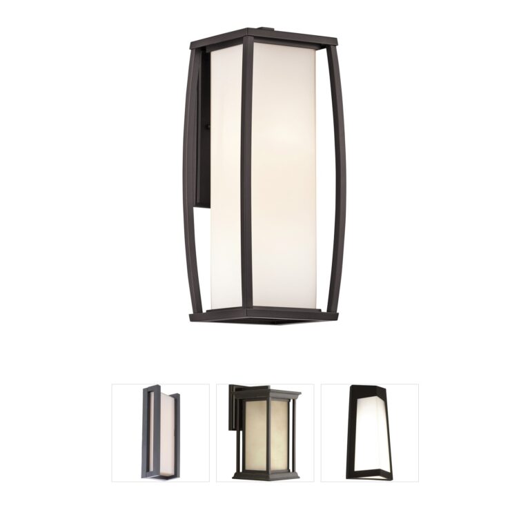 Kichler Bowen 18 Inch Outdoor Wall Light in Architectural Bronze with Satin Etched Cased Opal Glass