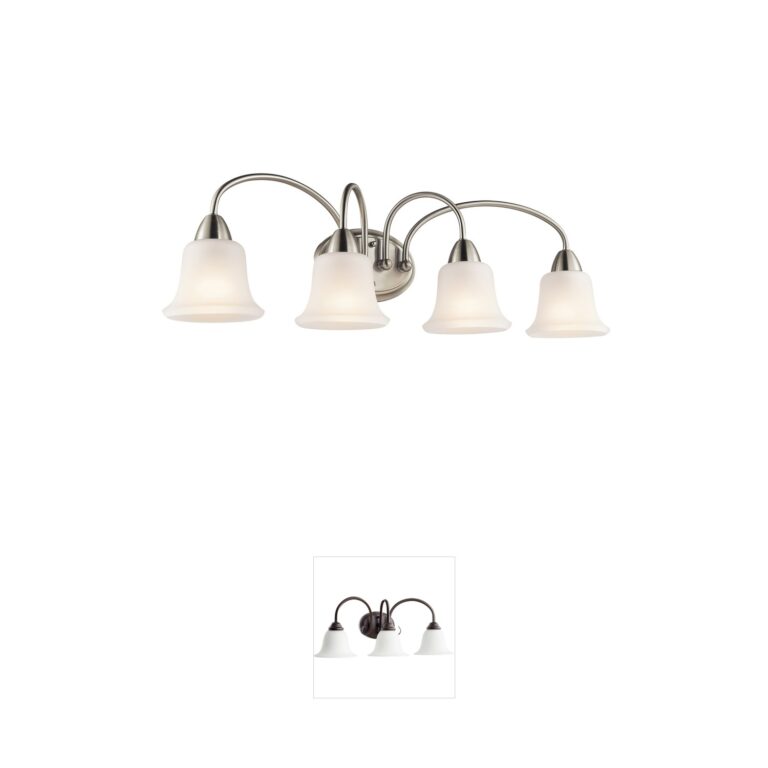 Kichler Nicholson 33" 4-Light Brushed Nickel Vanity Light with Satin Etched Glass