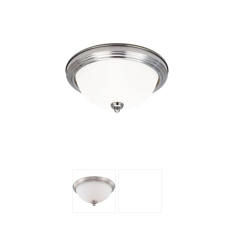 Generation Lighting Geary 12.5" Brushed Nickel Flush Mount with Satin Etched Glass