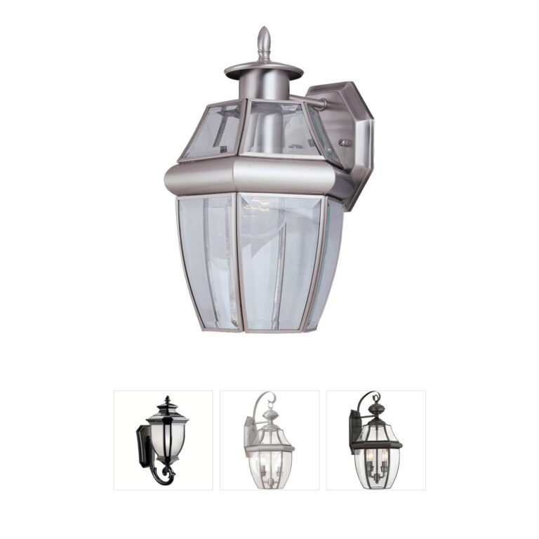 Generation Lighting Lancaster Antique Brushed Nickel Outdoor Wall Lantern with Beveled Glass