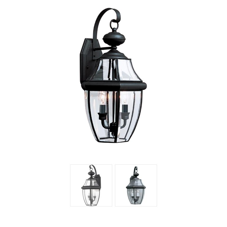 Generation Lighting Lancaster 2-Light Black Outdoor Wall Lantern
