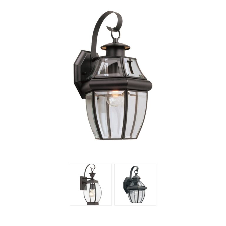 Generation Lighting Lancaster 1-Light Black Brass Outdoor Wall Lantern