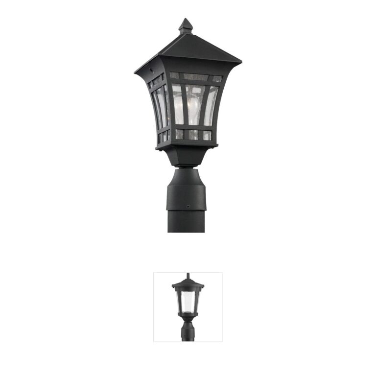 Generation Lighting Herrington Black Aluminum Outdoor Post Lantern