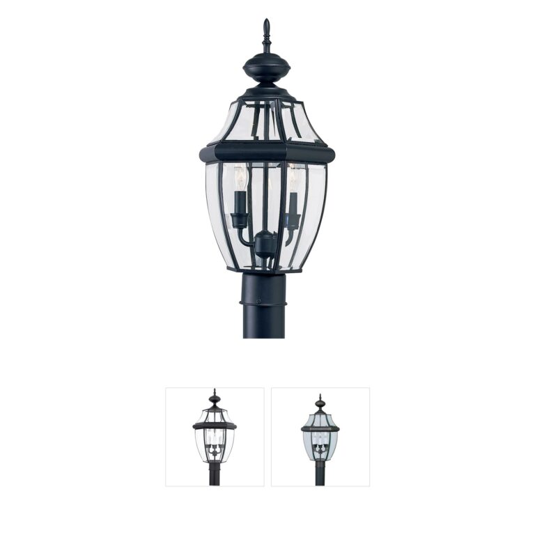 Generation Lighting Lancaster Black Brass Outdoor Post Lantern