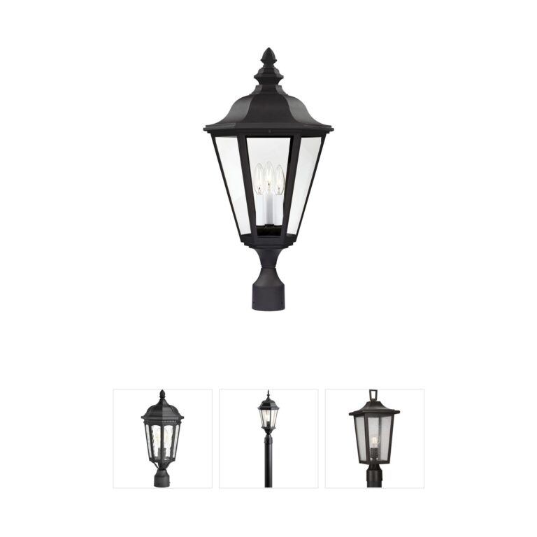 Generation Lighting Brentwood 3-Light Die-Cast Aluminum Outdoor Post Lantern