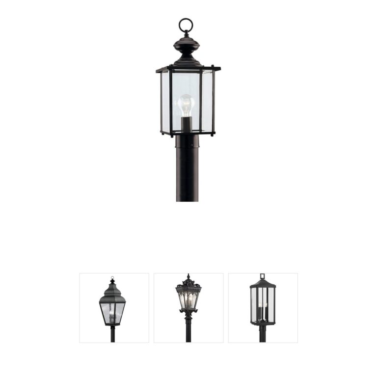 Generation Lighting Jamestowne Black Outdoor Post Lantern with Clear Beveled Glass