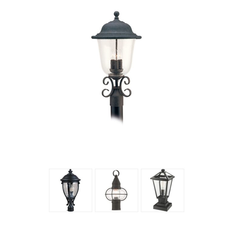 Generation Lighting Trafalgar Oxidized Bronze Outdoor Post Lantern with Clear Seeded Glass