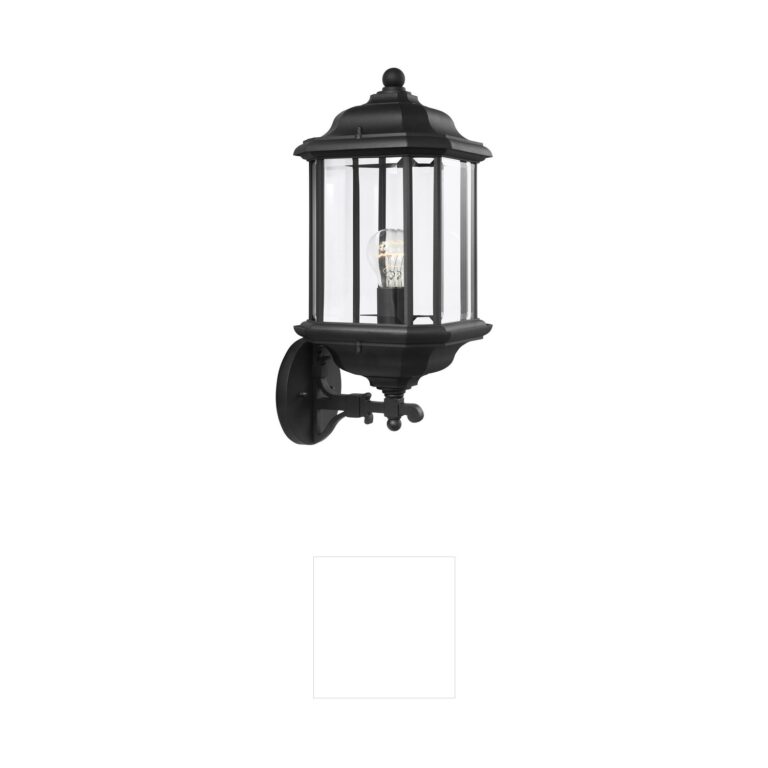 Generation Lighting Kent Large Black Outdoor Wall Lantern with Clear Beveled Glass
