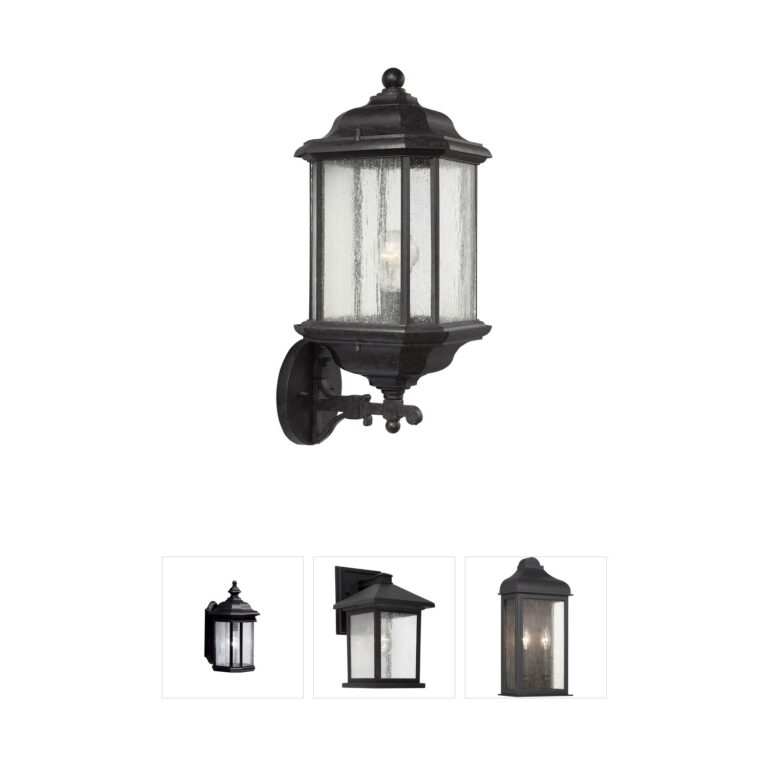 Generation Lighting Kent Oxford Bronze Outdoor Wall Lantern with Clear Seeded Glass