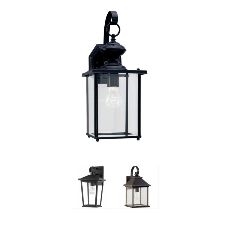 Generation Lighting Jamestowne Black Outdoor Wall Lantern with Clear Beveled Glass