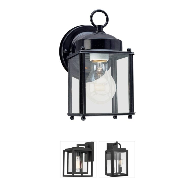 Generation Lighting New Castle Black Aluminum Outdoor Wall Light