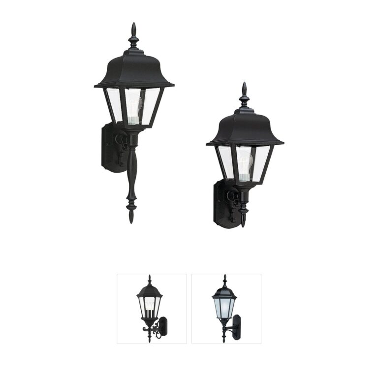 Generation Lighting Polycarbonate Outdoor Black Wall Lantern with Clear Beveled Acrylic