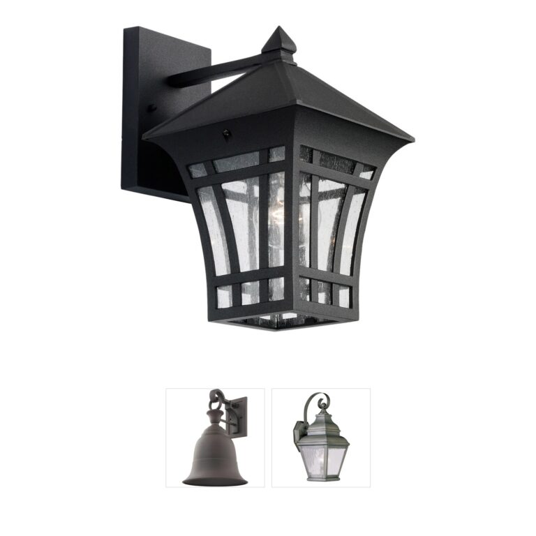 Generation Lighting Herrington 1-Light Black Outdoor Wall Lantern with Clear Seeded Glass