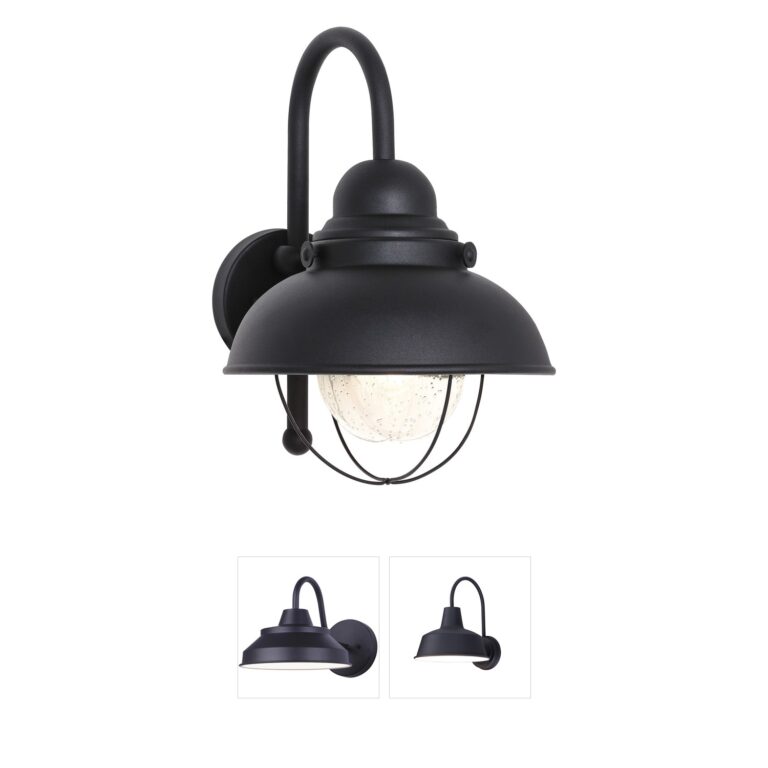 Generation Lighting Sebring Black Aluminum Outdoor Wall Lantern