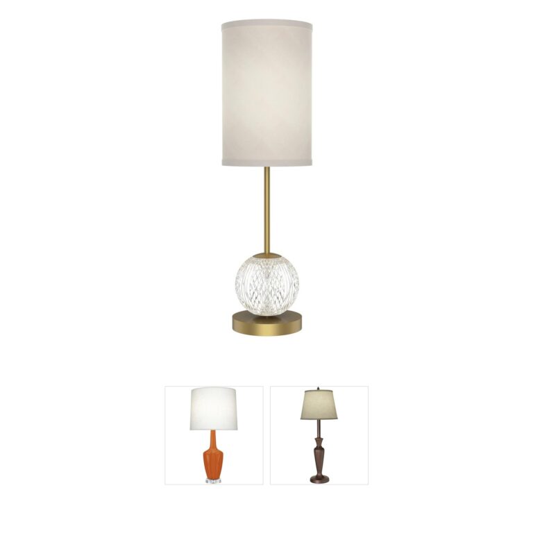 Alora Marni 21-Inch Natural Brass and White Linen LED Table Lamp