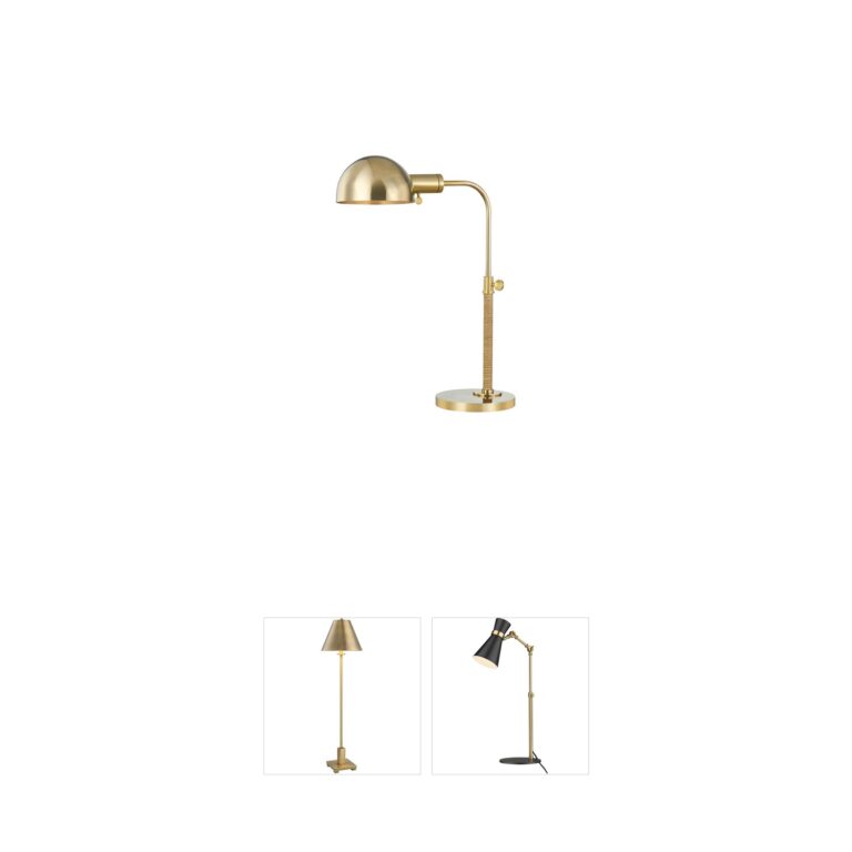 Hudson Valley Devon Rattan & Aged Brass Table Lamp