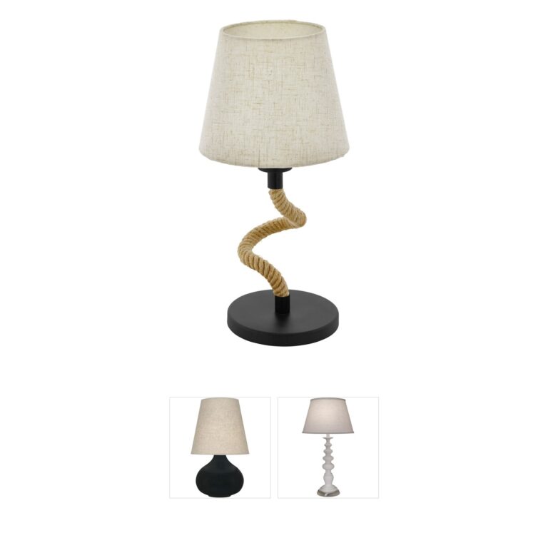Eglo Rampside Rope and Wood Coastal Table Lamp