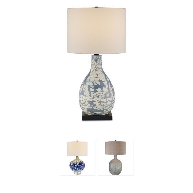 Currey & Company Ostracon Vintage Blue Ceramic Table Lamp