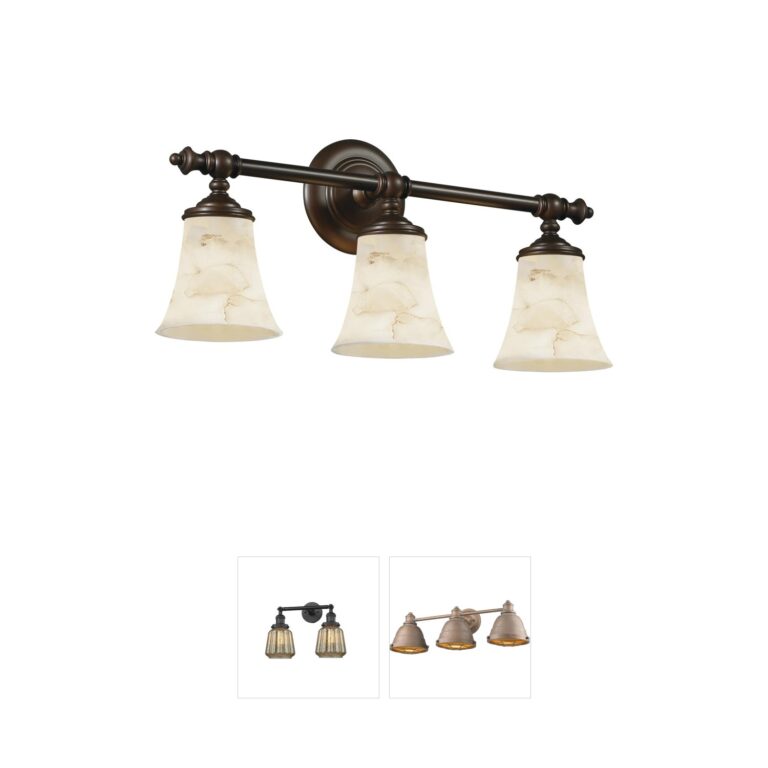 Justice Design Alabaster Rocks Dark Bronze 3-Light Vanity Light