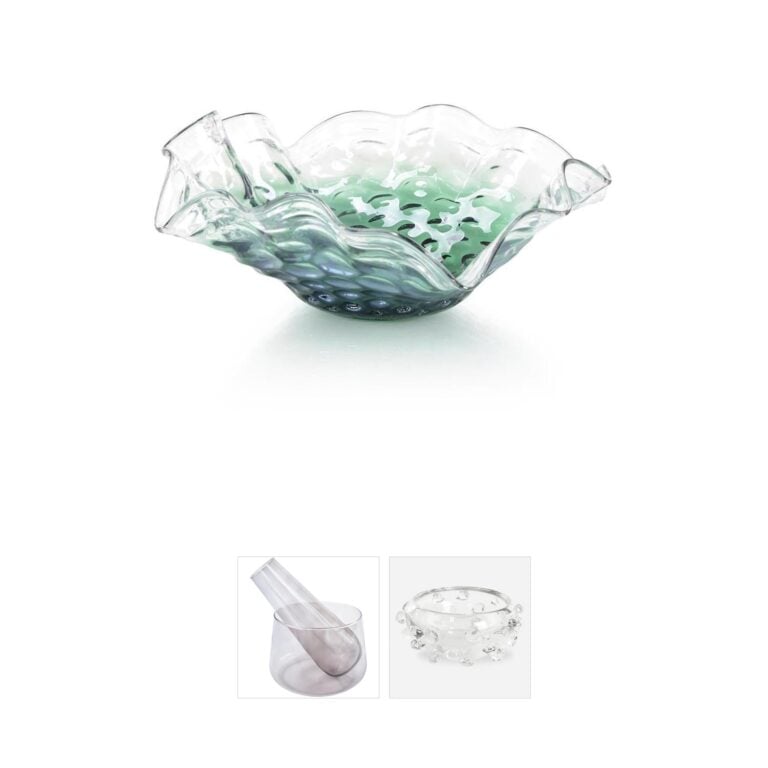 John-Richard Handblown Glass Emerald Green Decorative Bowl