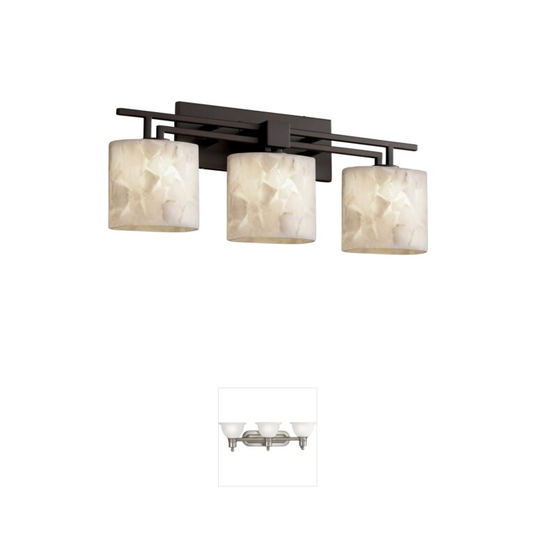 Justice Design Group Alabaster Rocks Dark Bronze Oval Vanity Light