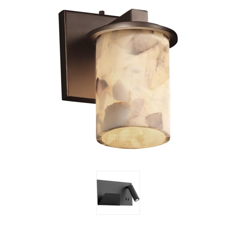 Justice Design Alabaster Rocks Cylinder Wall Sconce