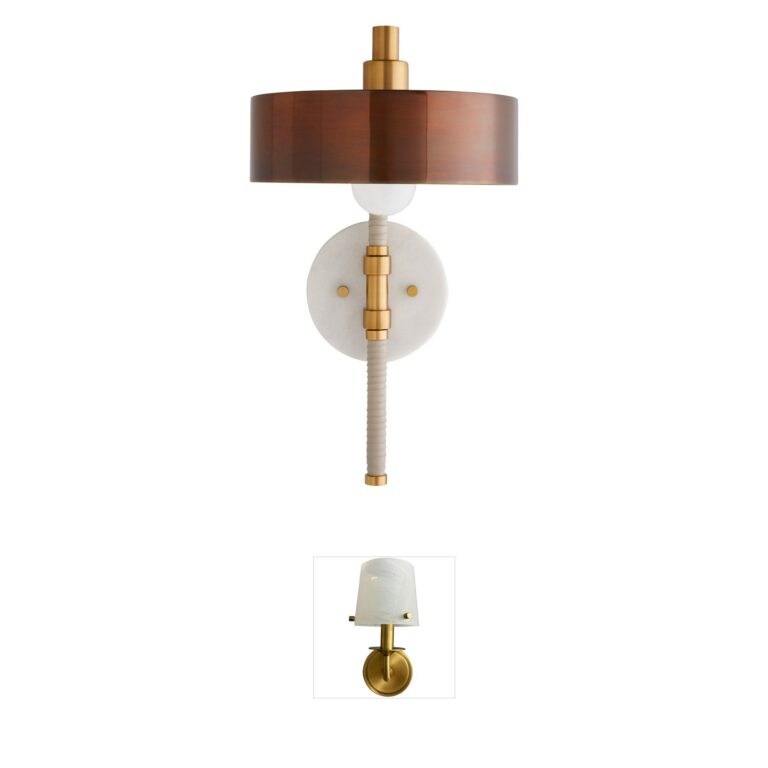 Arteriors Aaron Heritage Brass and Marble Wall Sconce