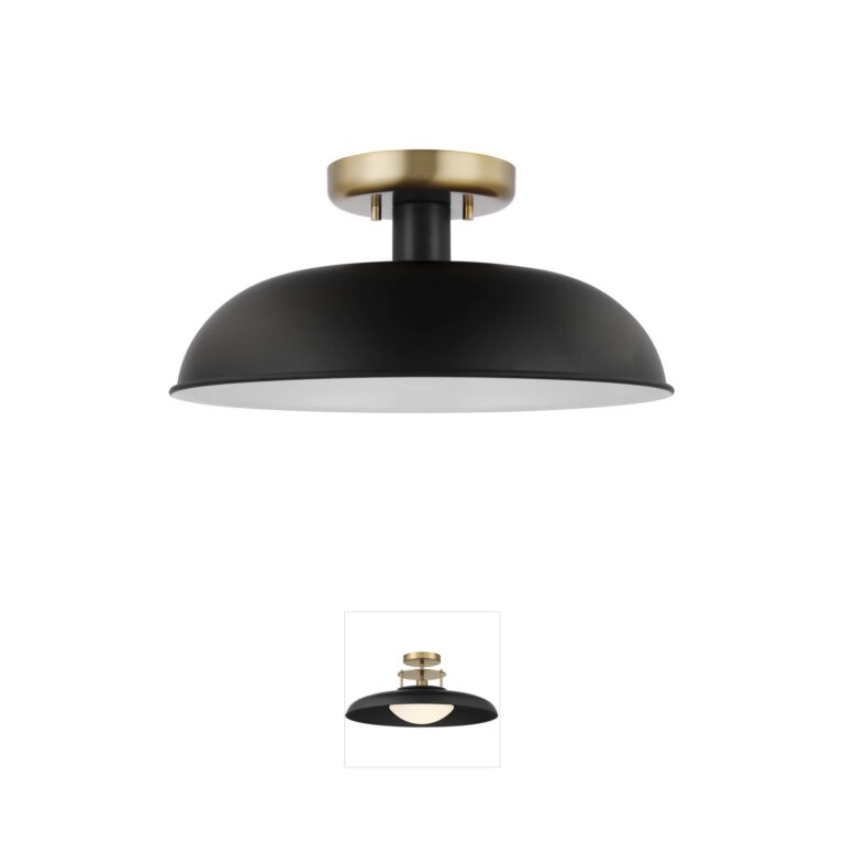 Nuvo Lighting Colony Matte Black Steel Semi-Flush Mount