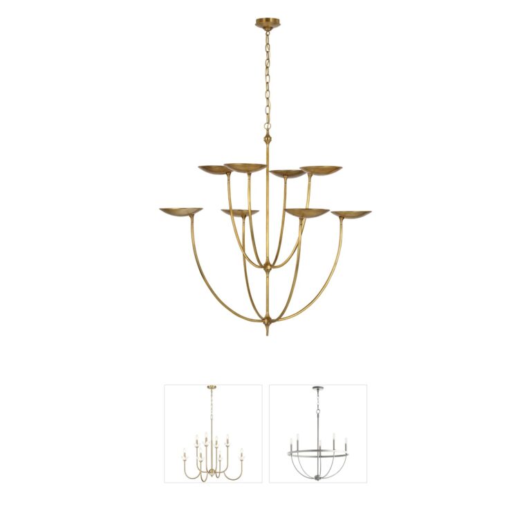 Visual Comfort Signature Collection Thomas O'Brien Keria Hand-Rubbed Antique Brass LED Chandelier