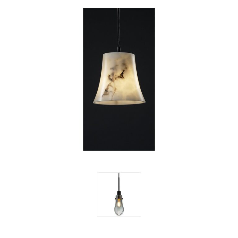 Justice Design Group Lumenaria Faux Alabaster Round Flared Pendant
