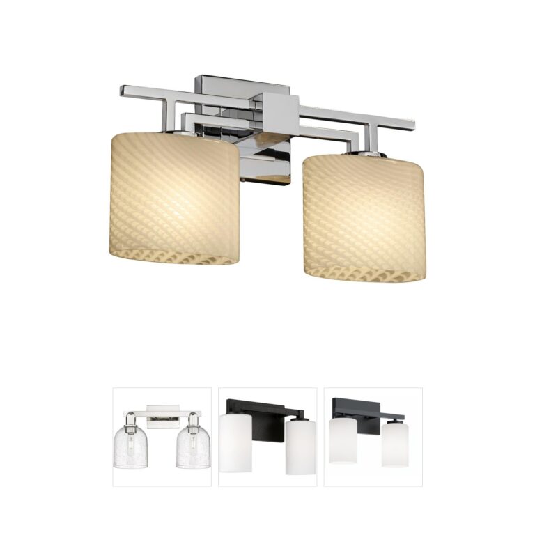 Justice Design Group Fusion Weave Glass Polished Chrome Vanity Light