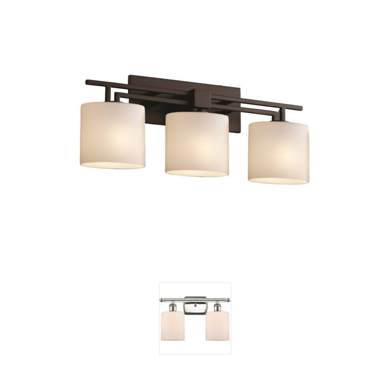 Justice Design Group Fusion Oval Artisan Glass Bath Bar