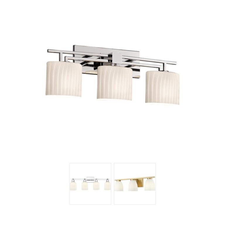 Justice Design Fusion Artisan Glass Chrome 3-Light Bath Bar