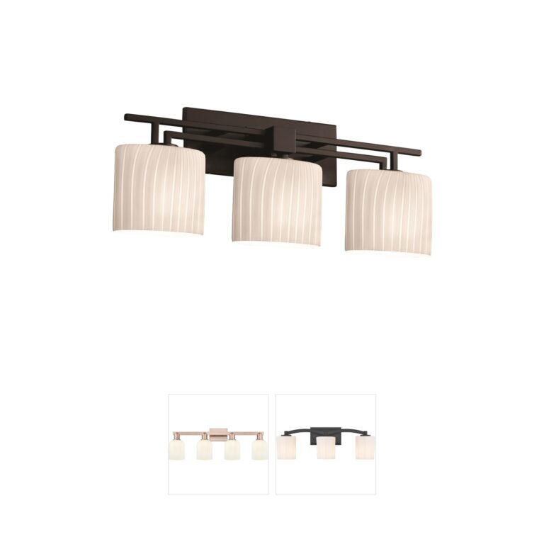 Justice Design Group Fusion Oval Artisan Glass Vanity Light