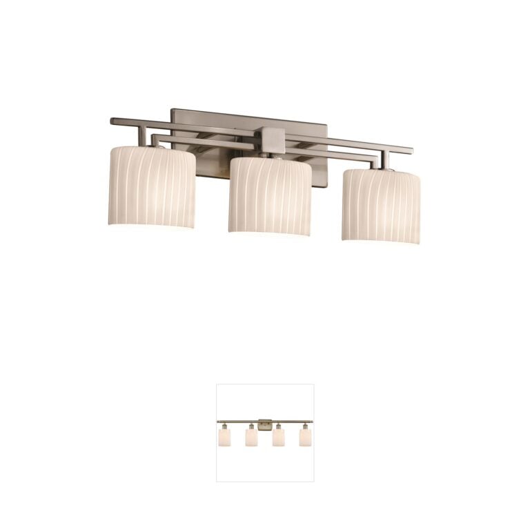 Justice Design Fusion Artisan Glass Brushed Nickel Vanity Light