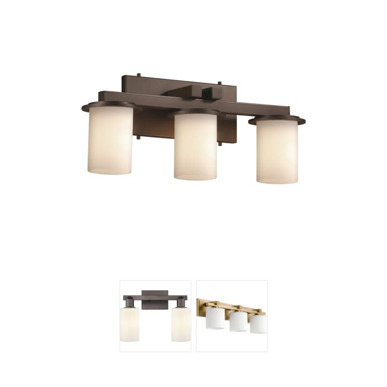Justice Design Fusion Artisan Glass Dark Bronze Vanity Light
