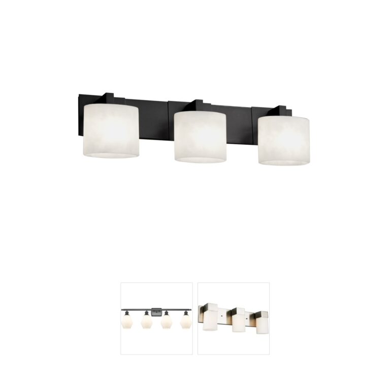 Justice Design Group Fusion Opal Artisan Glass 3-Light Bath Vanity Light