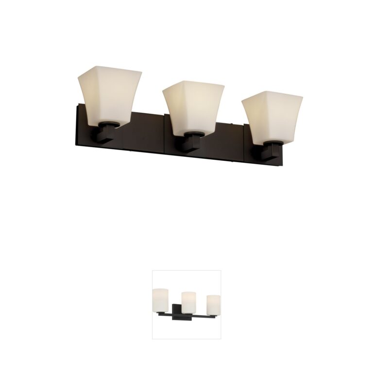 Justice Design Fusion Artisan Opal Glass 3-Light Vanity Bar