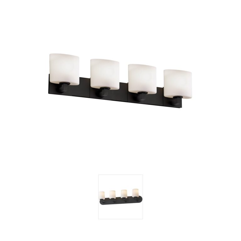 Justice Design Fusion Oval Artisan Glass Matte Black Bath Bar
