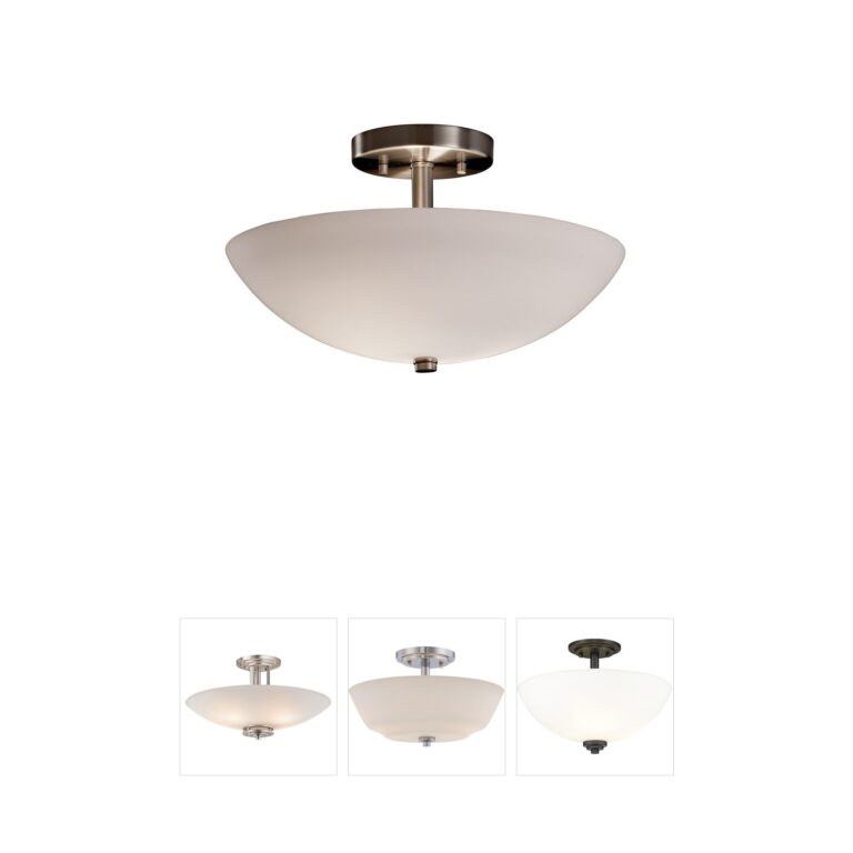 Justice Design Group Fusion Brushed Nickel Semi-Flush with Opal Glass