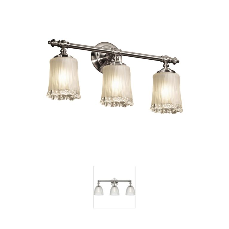 Justice Design Group Veneto Luce 3-Light Brushed Nickel Venetian Glass Vanity Light