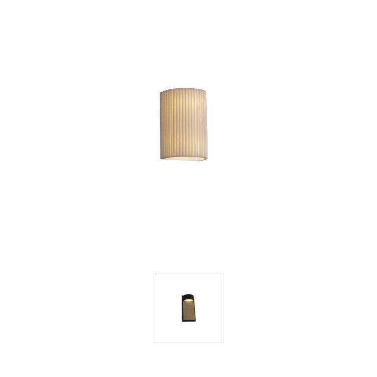 Justice Design Group Porcelina Pleated Faux Porcelain Outdoor Sconce
