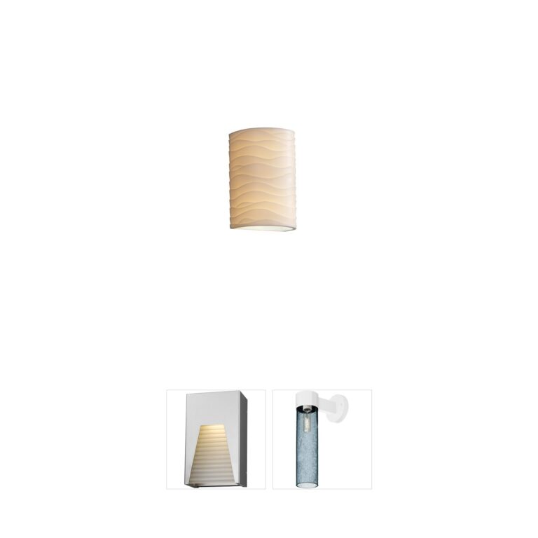 Justice Design Group Porcelina Wave Faux Porcelain Outdoor Sconce