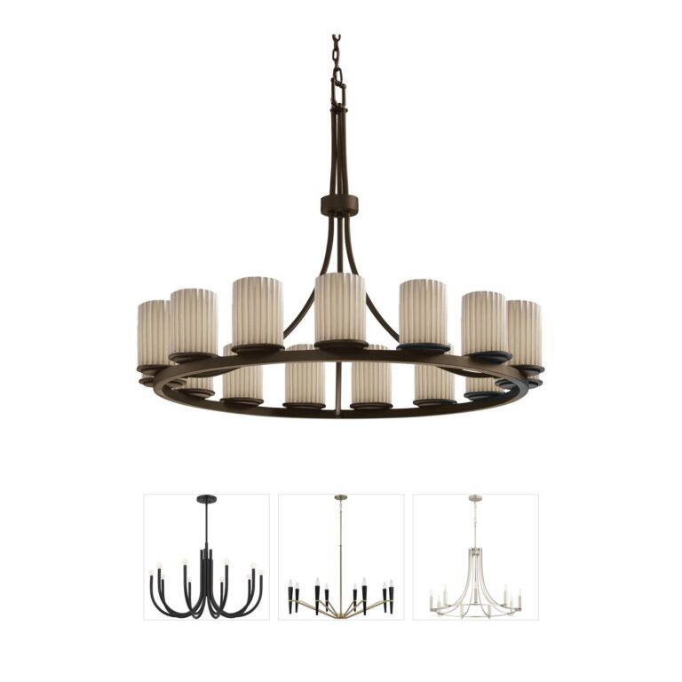 Justice Design Group Limoges 15-Light Translucent Porcelain Ring Chandelier