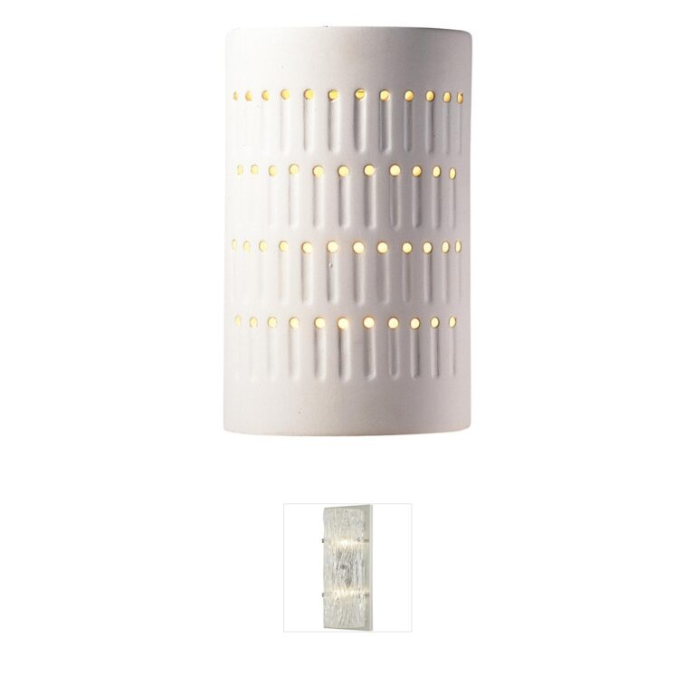 Justice Design Ambiance Handcrafted Ceramic Cylinder Wall Sconce